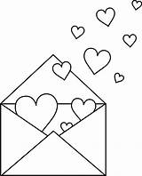 Valentine Clipart Envelope Coloring Heart Clip Outline Letter Colorable Note Pages Color Valentines Cliparts Sweetclipart Hearts Line Drawing Kids Sheets sketch template