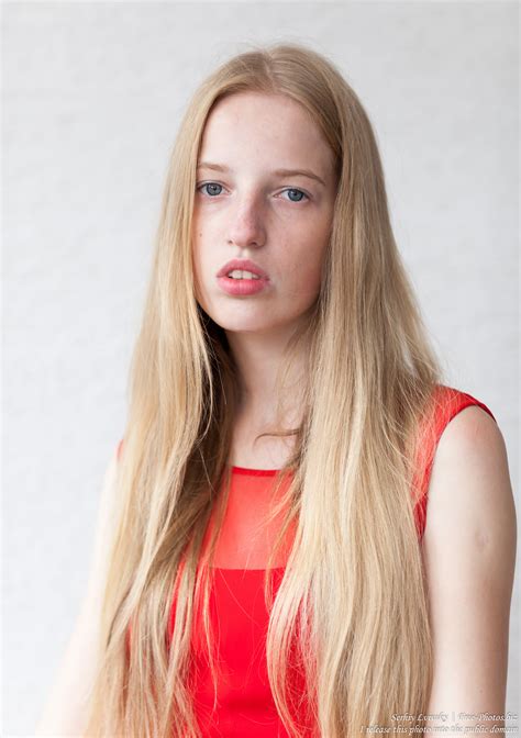 photo of a 17 year old catholic natural blond girl photographed in