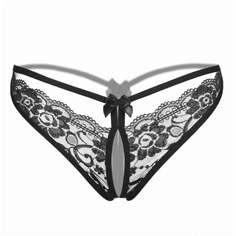 Women Hot Sexy Lace Crotchless Panties Open Crotch Thong G Strings With