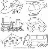 Coloring Transport Transportation Pages Cartoon Book Colouring Preschoolers Stock Vector Search Shutterstock Getcolorings Color Printable sketch template