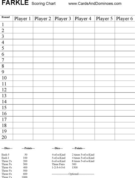 farkle score sheet  kb  pages