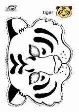 Tigre Mascaras Mascara Krokotak Selva Masque Animales Cub Maske Scouts Fasching Antifaz Tiermasken Máscara Titeres Masken Vorlage Animaux Vorlagen Puppets sketch template