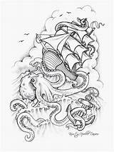 Tattoo Kraken Sinking Polvo Nner Cken Arabe Zoe Attacking Tatuagem Tatuagens Angst Barcos Marinhos Cracken Mrtatuajes Pulpo Barco Duilawyerlosangeles sketch template