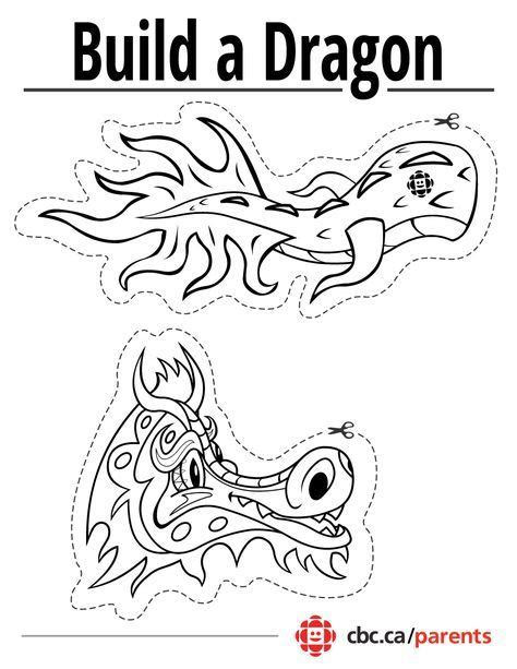 printable dragon craft  lunar  year cbc parents chinese
