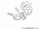 Goalkeeper Soccer Colouring Coloring Flying Ball Pages Next sketch template