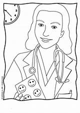 Coloring Doctor Professions Pages Fun Kids Edupics Beroep sketch template