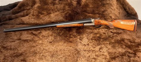 engraved zabalarichland arms model  double barrel  gauge shotgun