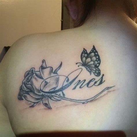 rose  butterfly tattoo picture