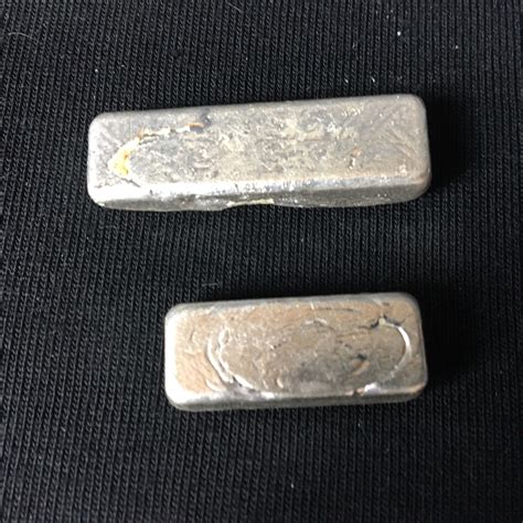 vintage hand poured pure silver bars  grams  grams