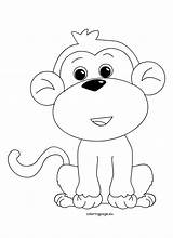 Monkey Coloring Sheet sketch template