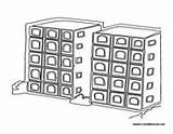 Buildings Apartment Pages Coloring Building Houses Colormegood sketch template
