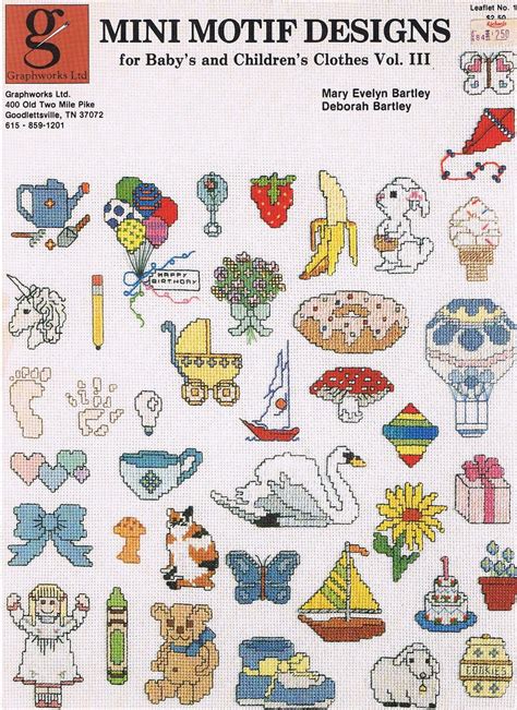 counted cross stitch mini motif designs pattern leaflet   recipinscom cross stitch