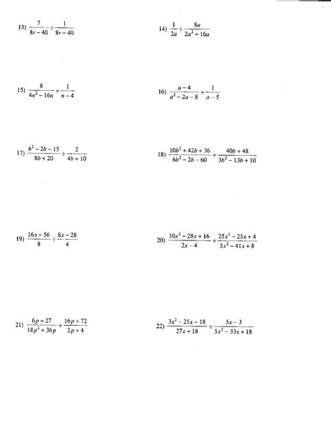 solving rational equations  worksheet answers precalculus worksheet