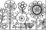 Garden Flower Coloring Pages Printable Bunnies Getcolorings Flowe Color sketch template