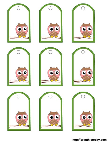 printable owl baby shower favor tags