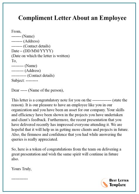write  compliment letter   student allcot text