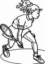 Tennis Coloring Girl Playing Wecoloringpage Pages sketch template