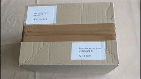 kann man beim paket selber auf ein papier adresse  schreiben post