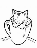 Cat Coloring Glass Pages Cute Coloringkids Kitty Kitten Very sketch template