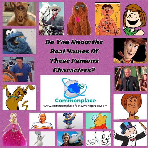 real names   famous fictional characters commonplace fun facts