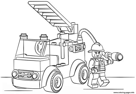lego fire truck police coloring pages printable
