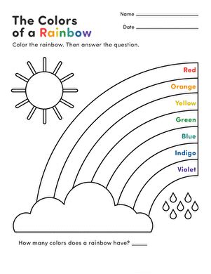 colors   rainbow worksheet educationcom color