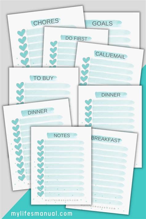 ultimate checklist printables mylifesmanual