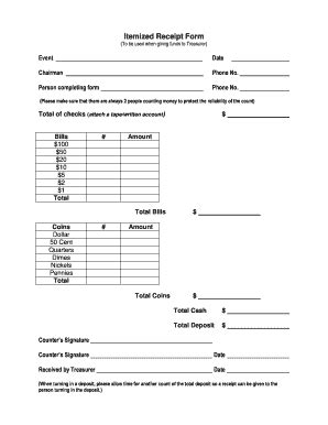 itemized receipt template  template