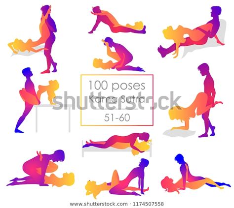 set 10 kama sutra positions man stock vector royalty free