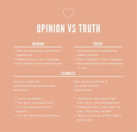 Opinion Vs Truth How Are You Feeling Truth Relationship Coach