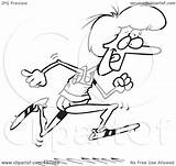 Track Cartoon Running Woman Toonaday Outline Illustration Royalty Rf Clip 2021 sketch template