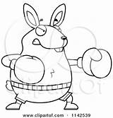 Boxing Cartoon Rabbit Chubby Coloring Clipart Thoman Cory Outlined Vector 2021 sketch template