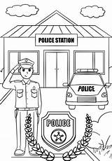 Polizei Coloring Vorschule Arbeitsblätter sketch template