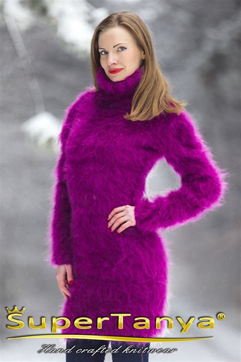 Sexy Fuzzy Mohair Sweater Dress By Supertanya Purple Pink Etsy Australia