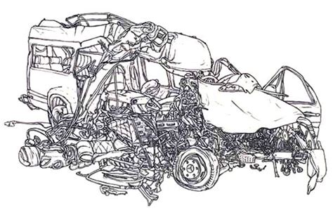crashed cars  bad coloring pages netart coloring pages cars