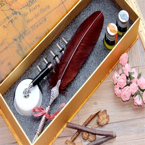 european style quill dip  harry potter feather  set stationery fountain  office school