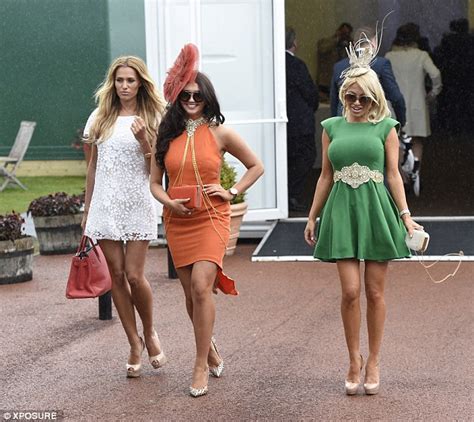 charlotte dawson wears plunging dress with thigh split at chester races daily mail online