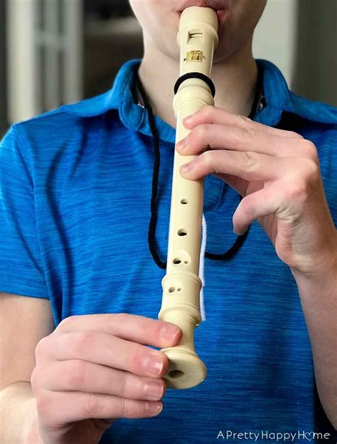 wrong   child playing  recorder  pretty happy home
