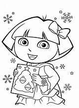 Dora Coloring Christmas Explorer Book Pages Tree Color Getcolorings Netart Printable Getdrawings Print sketch template