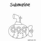Coloring Pages Submarine Print Color Kids sketch template