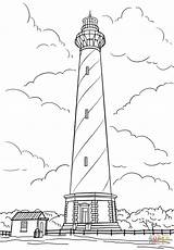 Lighthouse Coloring Cape Hatteras Carolina North Pages Printable Lighthouses Drawing House Sheets Colouring Template Drawings Cod Kids Disegno Tattoo Templates sketch template
