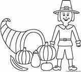 Coloring Plenty Horn Pilgrim Thanksgiving Autumn Fall Horns Activity Great Print Bigactivities sketch template