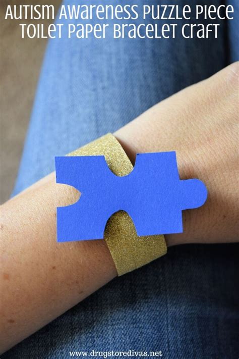 autism awareness puzzle piece toilet paper bracelet craft drugstore divas