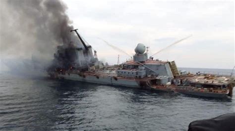 ukraine war dramatic images   show sinking russian warship moskva bbc news