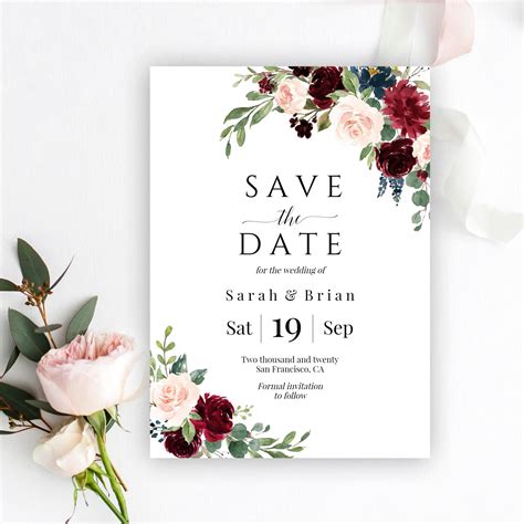 save  date template instant  save  date cards etsy