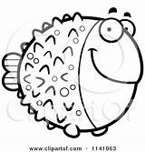 Blowfish Happy Clipart Cartoon Cory Thoman Vector Outlined Coloring Fish Royalty Puffer 2021 sketch template
