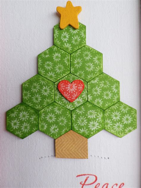 stamping  stitching hexagon christmas tree