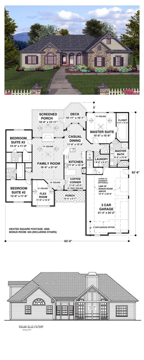 craftsman house plan  total living area  sq ft  bedrooms  bathrooms