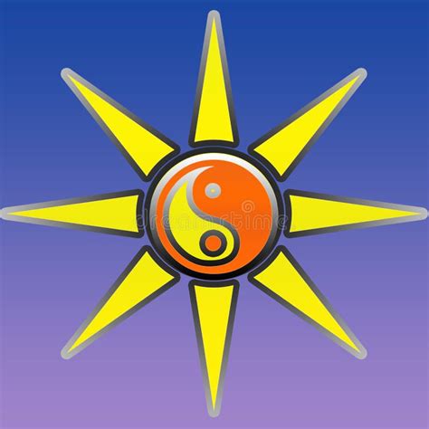 symbol yin  und sonne stock abbildung illustration von getrennt