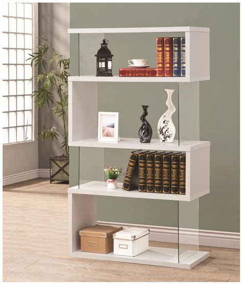 whiteclear tempered glass bookcase las vegas furniture store modern home furniture